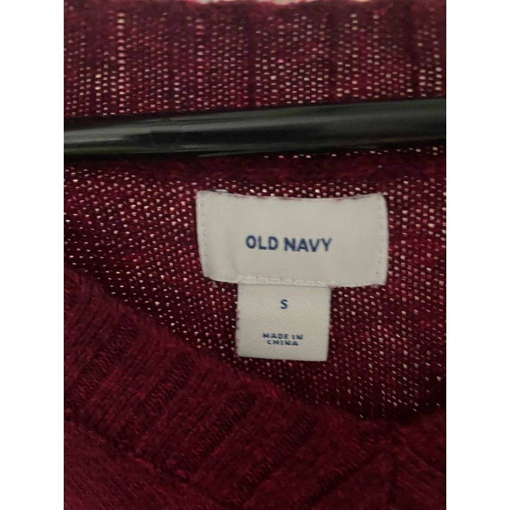 Old Navy maroon and black heather v-neck sweater S - Picture 2 of 4